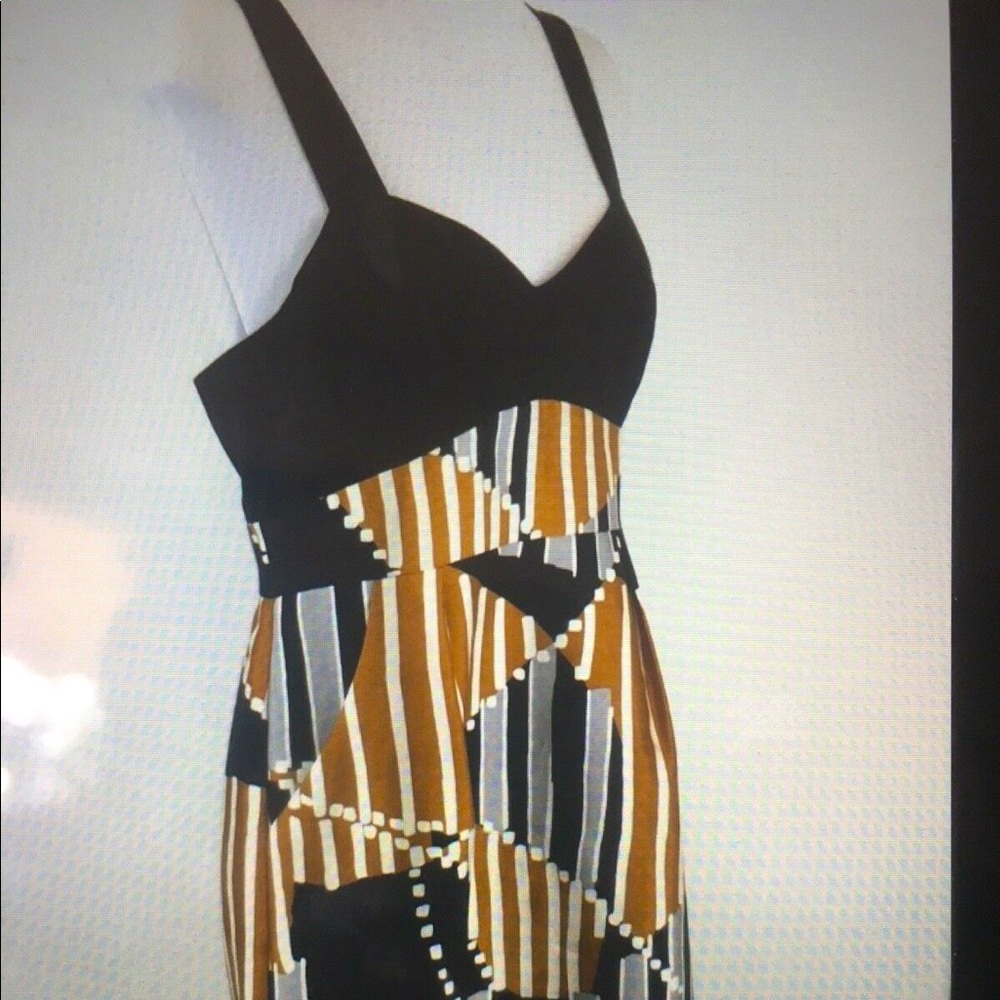 NWT TIBI Toffee and Black Combo Dress